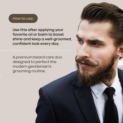 Beard Brush and Comb Set